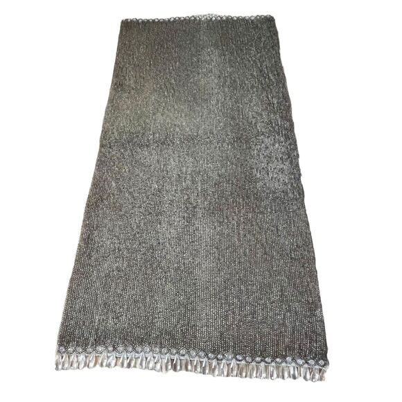 Vintage Heavy Beaded Table Runner Dining Decor 30”x 14 1/2” Bronze Gold Beading - Picture 2 of 16